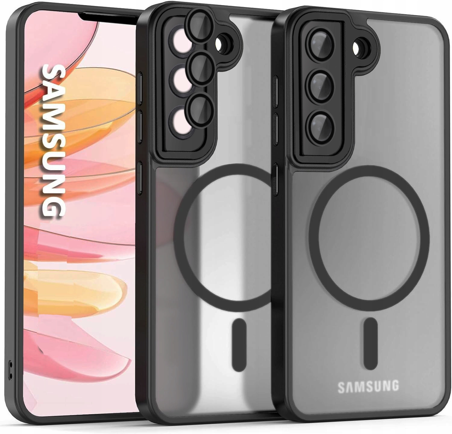 Chrbát BOU pre Samsung Galaxy S22 Armored, vystužený, čierny